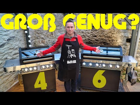 Gasgrill Vergleich 2022: 4 oder 6 Brenner? Rösle Videro G6S vs. G4S Größe und Verbrauch - deutsch