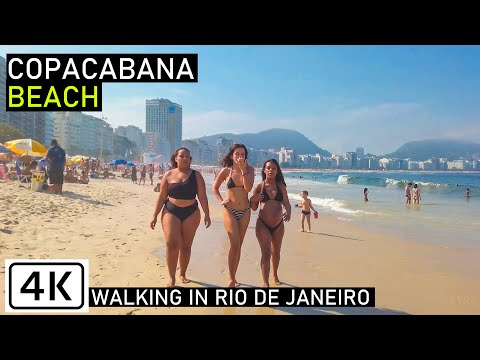 Walking on Copacabana Beach 🇧🇷 Rio de Janeiro, Brazil 【 4K UHD 】 2020