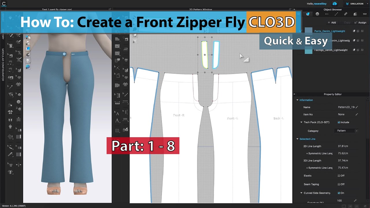 How to Create a Front Zipper Fly in CLO