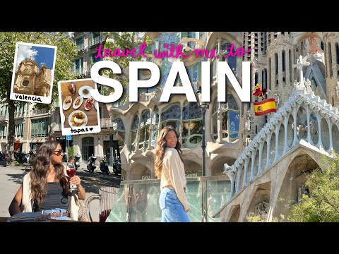 TRAVEL WITH ME TO SPAIN 🇪🇸 barcelona on a budge, 1st time exploring valencia, tapas + sangria!