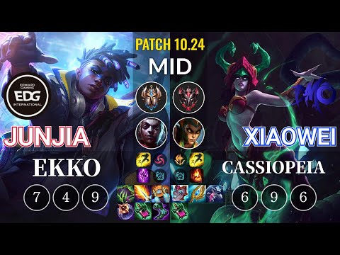 EDG JunJia Ekko vs DMO Xiaowei Cassiopeia Mid - KR Patch 10.24