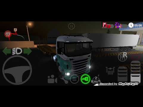 the road drive scania R440 trucking in night and morning