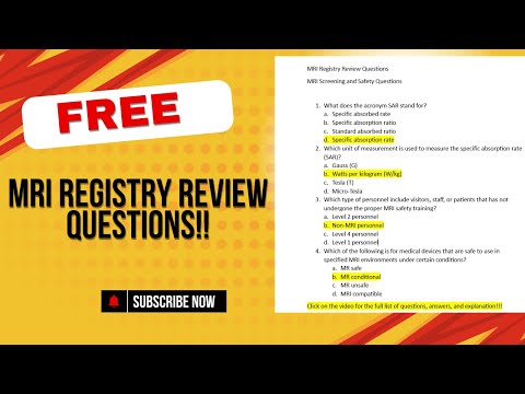 MRI Registry Review Questions (Patient Safety) | for ARRT or ARMRIT Board Exam