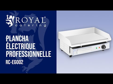 Vidéo - Plancha électrique professionnelle - 550 x 400 mm - Royal Catering - Lisse - 3,000 W