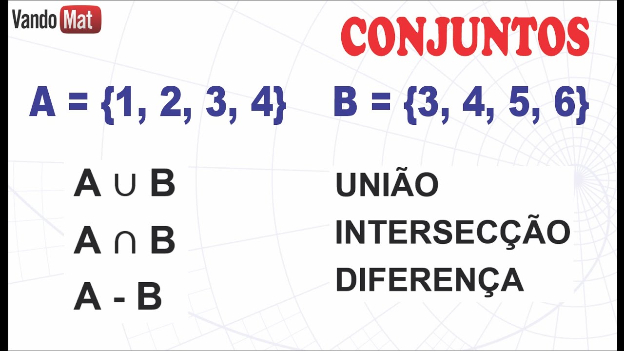 OPERAÇÕES COM CONJUNTOS / UNIÃO / INTERSECÇÃO / DIFERENÇA #união #encceja #conjuntos