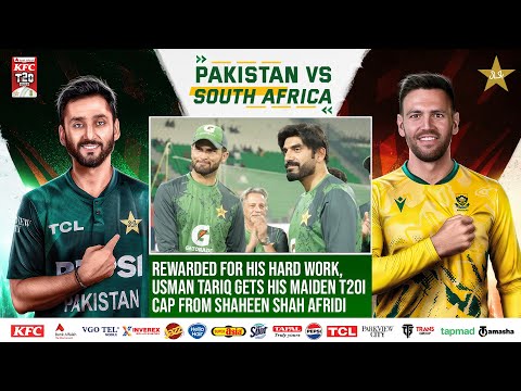 Rewarded for his hard work 🏏🙌, Usman Tariq gets his maiden T20I cap from Shaheen Shah Afridi 👏