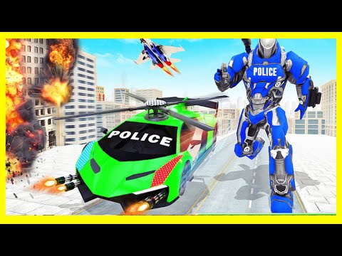 Flying Police Helicopter Car Transform Robot Games android game online offline racing fight action