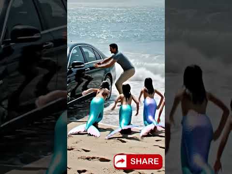 Gorgeous mother Mermaid with adorable baby girls🧜‍♀️ #mermaid #funnyshorts #shorts