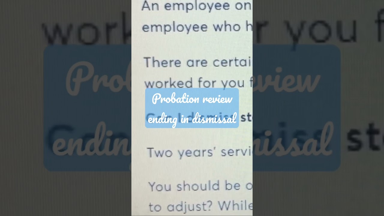 Probation review meeting ending in dismissal