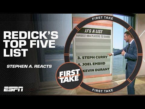 , title : ''OH PLEASE' - Stephen A. reacts to JJ Redick's Top 🖐️ hardest NBA players to guard 🤦‍♂️ | First Take'