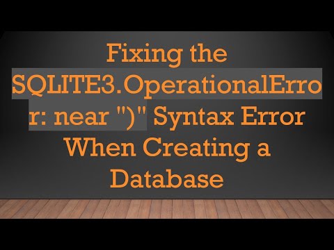 Sql Sqlite3 Near Syntax Error