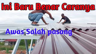 Download lagu Cara Pasang Atap Spandek panjang sambung 2.  Harus benar trik awalnya ?? mp3