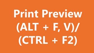 Excel Shortcuts - Print Preview