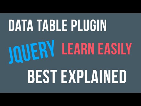 Jquery Datatable Plugin Tutorial for Beginners