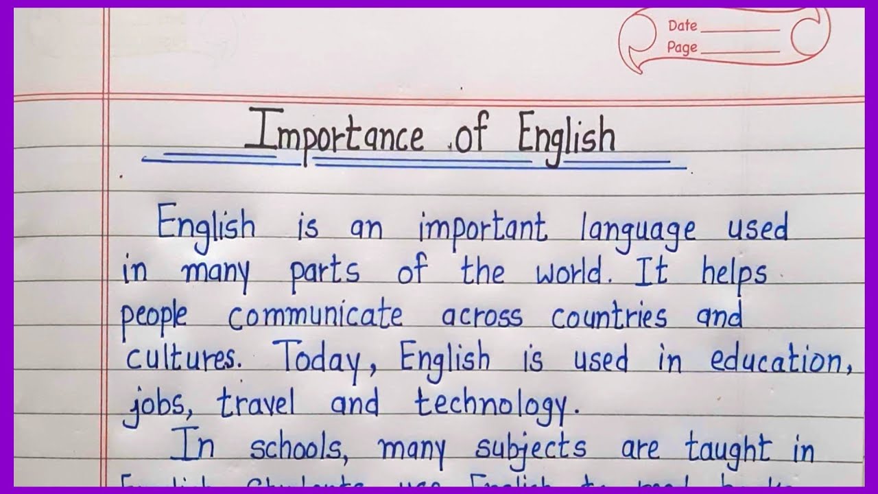 Importance of English Essay Writing 150 Words Speech or Paragraph
