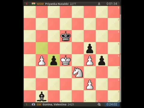 GM Valentina Gunina (2425) vs WGM Priyanka  Nutakki (2277)  at 2025 Asian Individual Women's