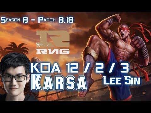 RNG Karsa LEE SIN vs TALIYAH Jungle - Patch 8.18 KR Ranked