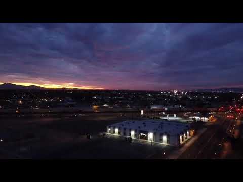 Sunset and train rolling by.