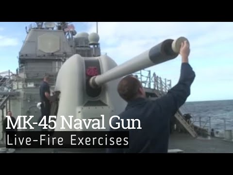 MK-45 Naval Gun ||Rapid fire, Maintenance And Training||Shooting Of MK-45 Naval Gun|| Military World