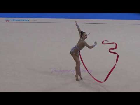 Patricia BEZZOUBENKO (CAN) ribbon - 2015 Stuttgart worlds Qualifs