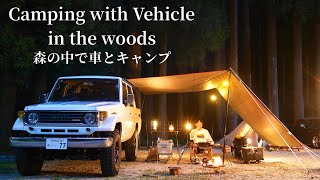 【ソログルキャンプ】ランクル77 に タープを連結させて快適ソロキャンプ 夏の旬野菜で作るキャンプ飯