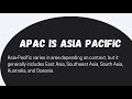 What is APAC EMEA and AMER ?