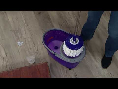 Clean Spin 360 Microfiber Spin Mop & Bucket System with Wheels on QVC