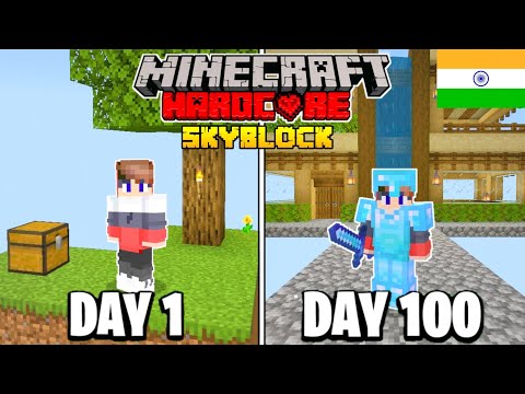I Survived 100 Days in Skyblock in Minecraft Hardcore (HINDI)