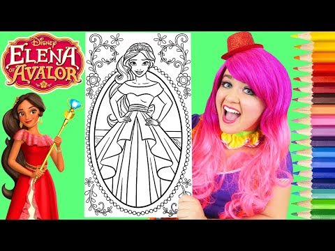 Coloring Elena of Avalor JUMBO Coloring Page Prismacolor Pencils | KiMMi THE CLOWN Video