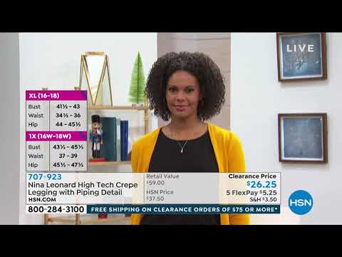 Nina Leonard High Tech Crepe Legging with Piping Detail