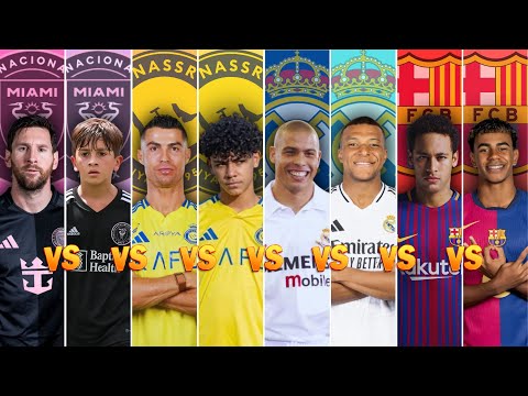 Comparison: Ronaldo vs Messi vs Neymar vs Ronaldo R9 vs RonaldoJr vs Thiago Messi vs Mbappé vs Yamal
