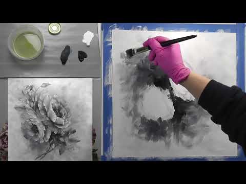 Thumbnail of Black &amp; White Roses - Oils Online Class