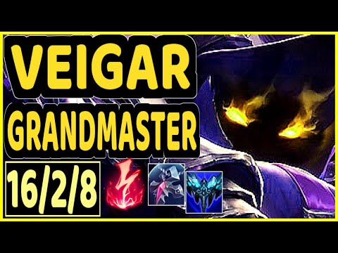 VEIGAR - 16/2/8 KDA GAMEPLAY - EUW Ranked GRANDMASTER