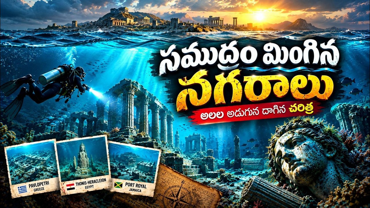 సముద్రంలో మునిగిపోయిన పురాతన నగరాలు | Ancient Cities Underwater — Telugu History Documentary