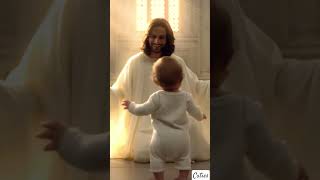Baby walk towards Jesus.                #baby #divine #cute #littlebaby #love