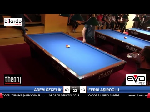 ADEM ÖZÇELİK & FERDİ AŞIROĞLU Bilardo Maçı - CADDE BİLARDO 3 BANT ÖZEL TÜRKİYE ŞAMPİYONASI-Çeyrek Final