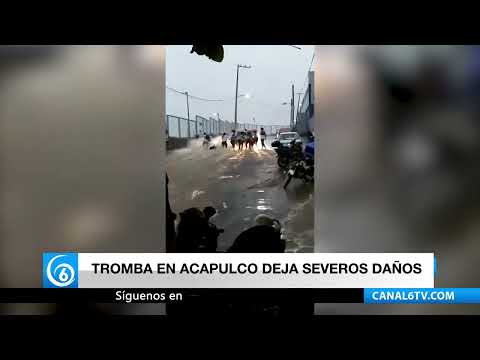 Tromba en Acapulco deja severos daños