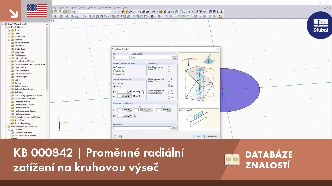 KB 000842 | Proměnné radiální zatížení na kruhovou výseč