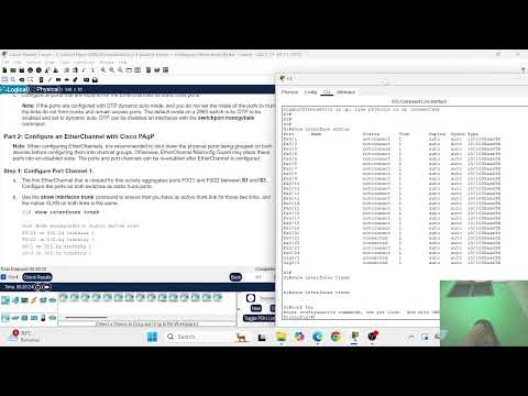 6.2.4 Cisco Packet Tracer Configure Etherchannel 