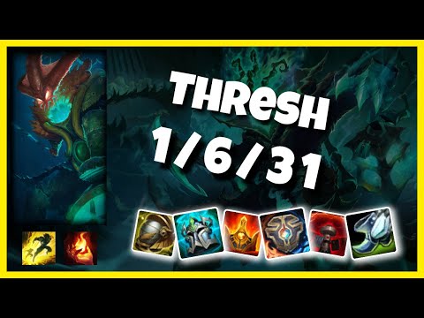 EU Challenger Thresh SUPPORT (1/6/31) vs YUUMI Gameplay Replay - Patch 10.19