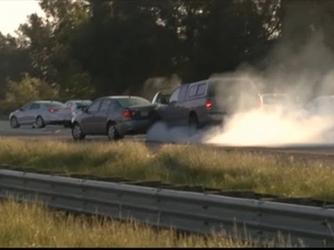 Multiple vehicle crash from rubbernecking?