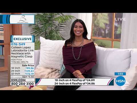 Colleen Lopez 18" Labradorite Link Necklace with Magneti...