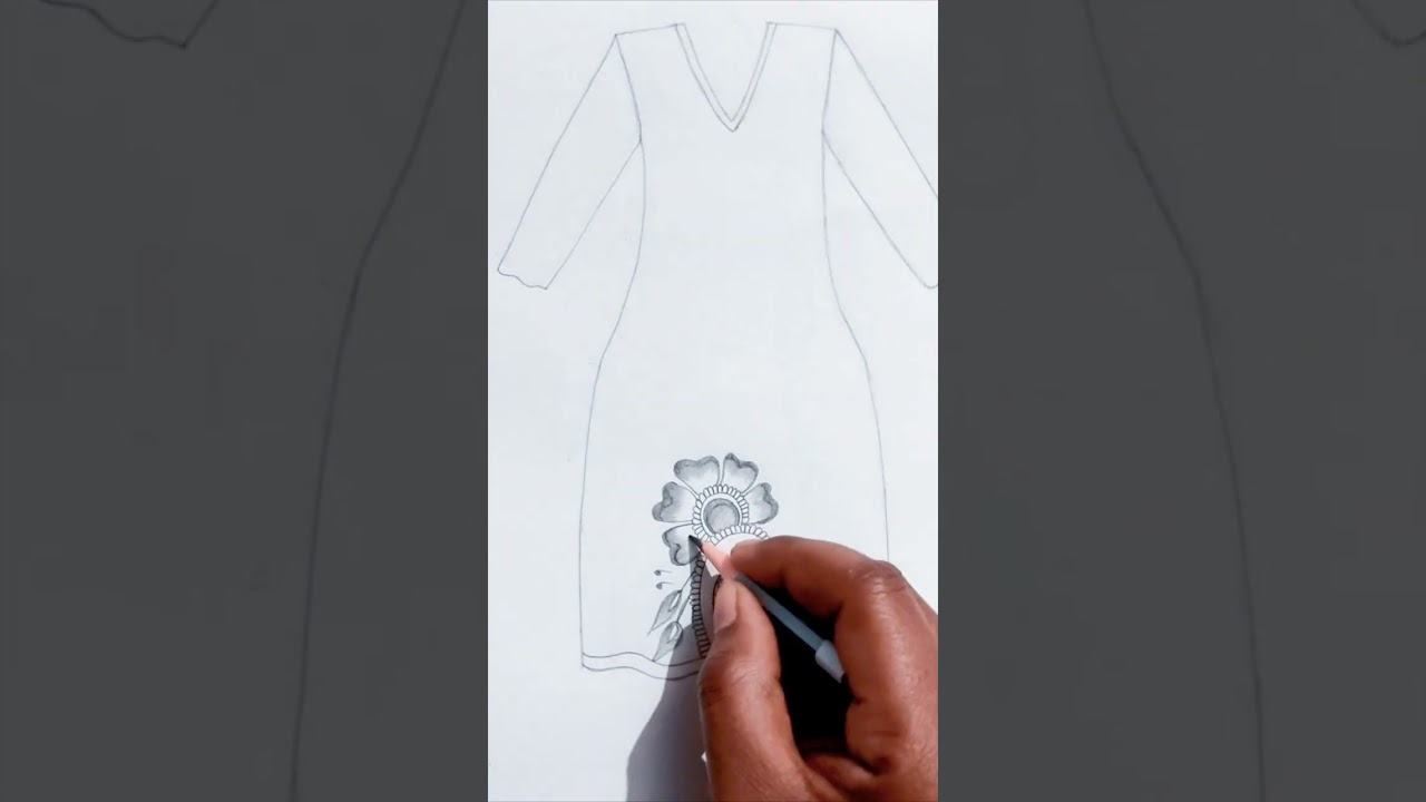 || How to sketch a kurti design ||