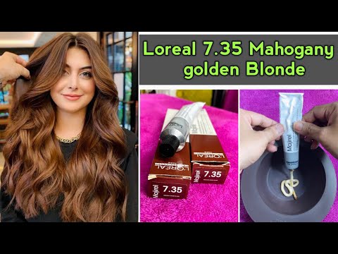 Loreal 7.35 Mahogany Golden Blonde hair colour कैसे करें / full Practical in Hindi