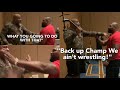 Rampage Jackson Shannon Briggs Almost Fight The 1st Time They Meet Backstage Pre Press Conference