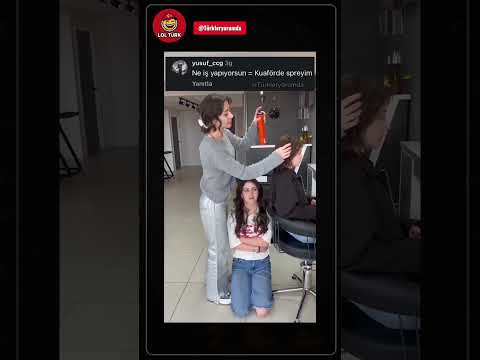Kuaförde sprey sesi çıkaran kadın 😄#shorts