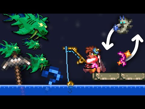 Terraria Bugs: Summoning multiple Fishrons and fishing Iron Pickaxes