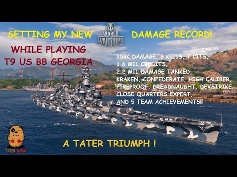 World of Warships - T9 Georgia - My new personal Warships damage record!