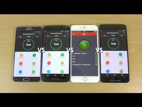 Benchmark Speed Test - Nexus 6P VS iPhone 6S+ VS Note 5 VS Moto X Style (Pure)