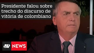 Bolsonaro faz nova crítica à presidente eleito da Colômbia e o associa a Lula